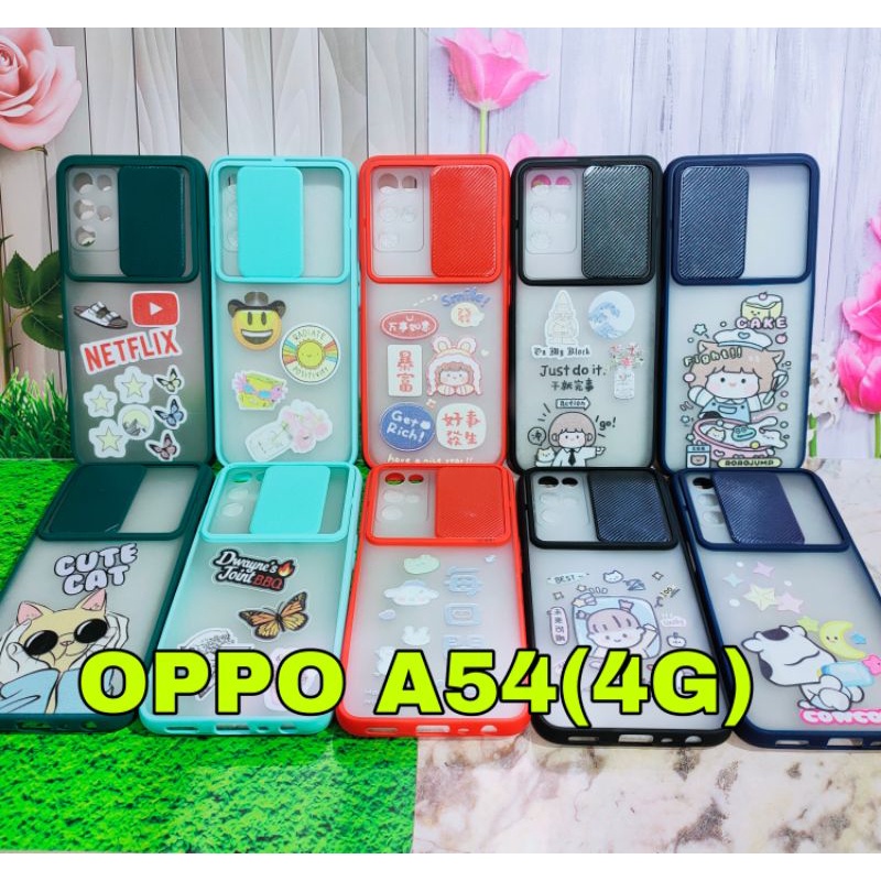 OPPO A54 CASING SOFT CASE SLIDE CAMERA HAPPY FUN MODEL TERBARU