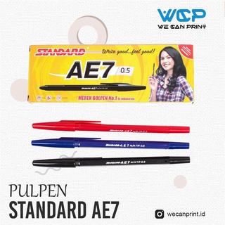 Jual Pulpen STANDARD AE7 Pulpen AE7 STANDARD Hitam Biru Merah Shopee Indonesia