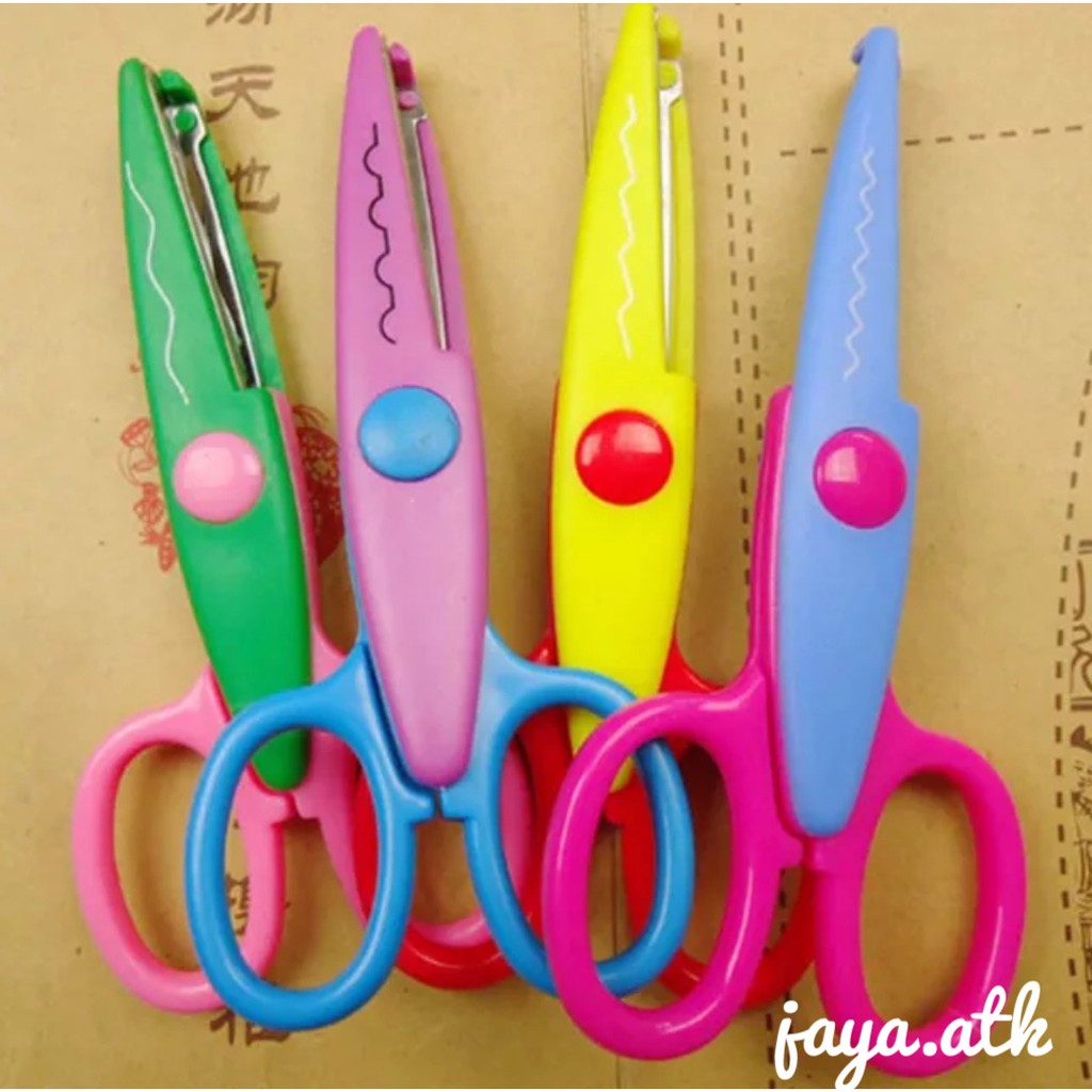 Gunting Zig Zag - Gunting Gerigi Fancy Gunting Kertas Gerigi Gelombang Lucu Warna Warni
