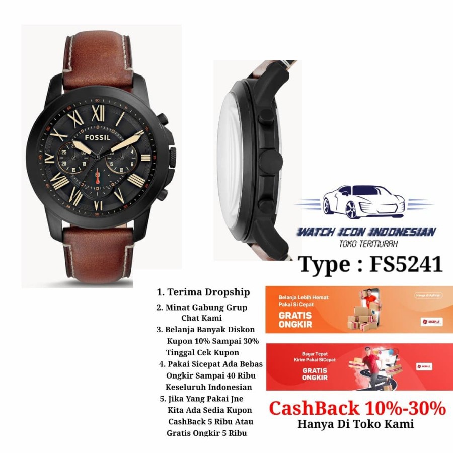 Big Sale  JAM TANGAN PRIA MERK FOSSIL ORIGINAL TYPE : FS5241 Garansi 1th