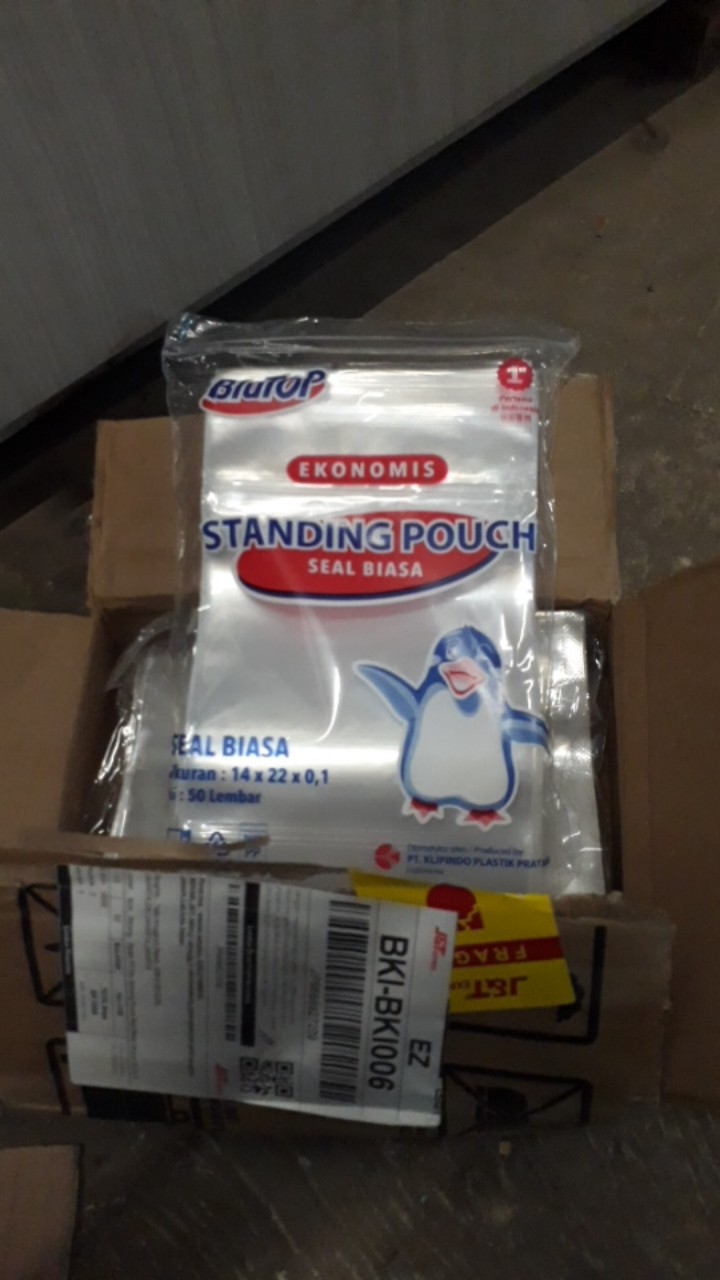 Plastik Pp Klip Standing Pouch Singel Seal/seal Kecil/seal Biasa Ukuran 10 Cm X 17 Cm