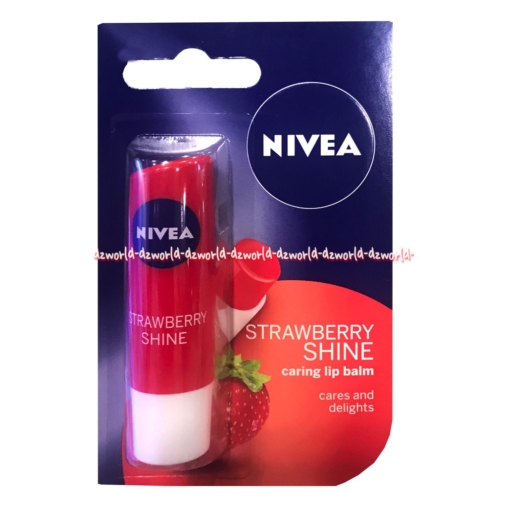 Nivea Strawberry Shine Caring Lip Balm Lip Care Lipgloss 24-h Melt in