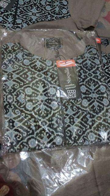 Koko Batik Abu / Koko Couple/ Koko  Katun Ayah Anak Neo