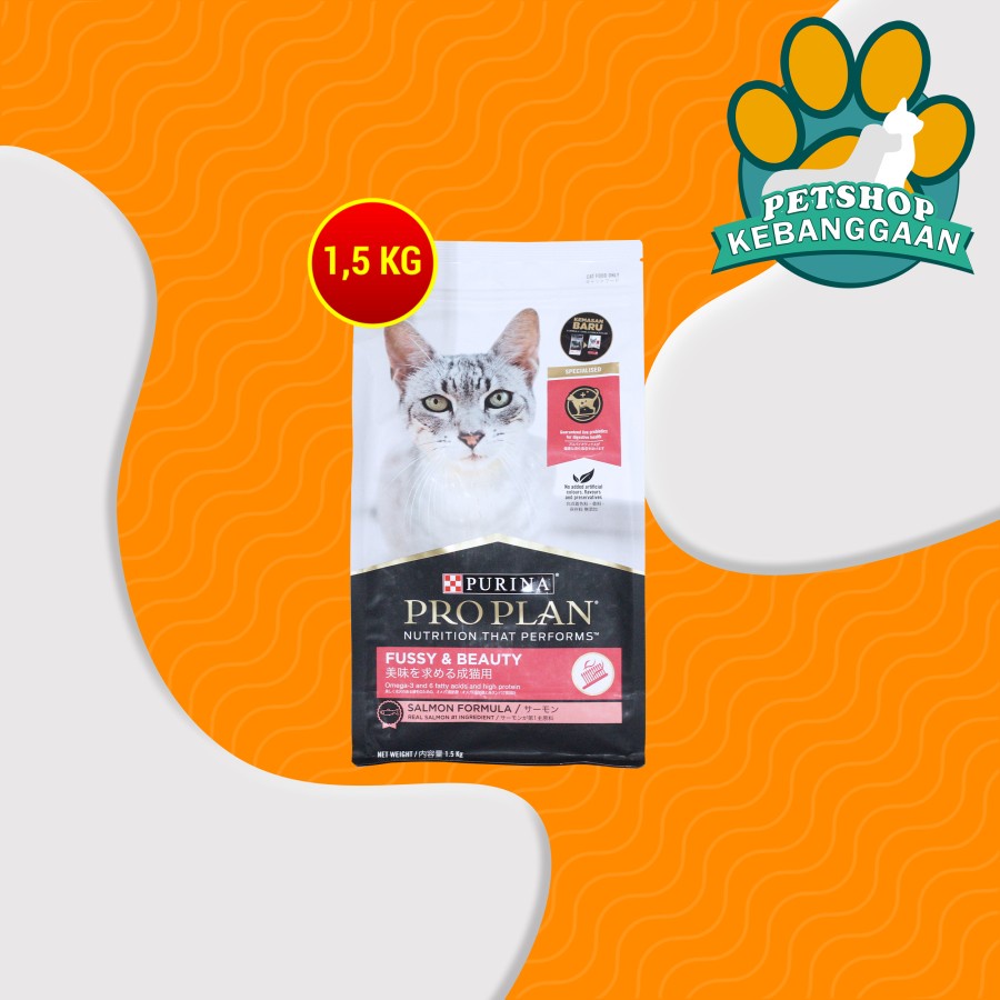 ProPlan Fussy Beauty Adult Makanan Kucing Cat Food Salmon 1.5