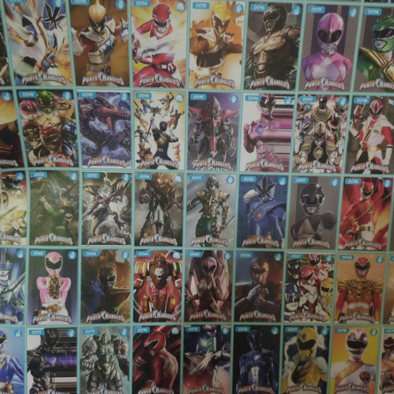 gambar poster adu gepok isi 100   / mainan kartu / mainan anak murah  / kartu gepok / umbul umbulan-Power ranger