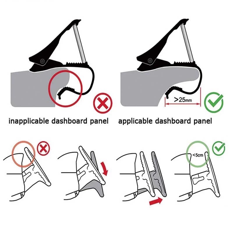 1pc Bracket Stand Holder Handphone / Gps Universal Multifungsi Rotasi 360 ° Untuk Dashboard Mobil