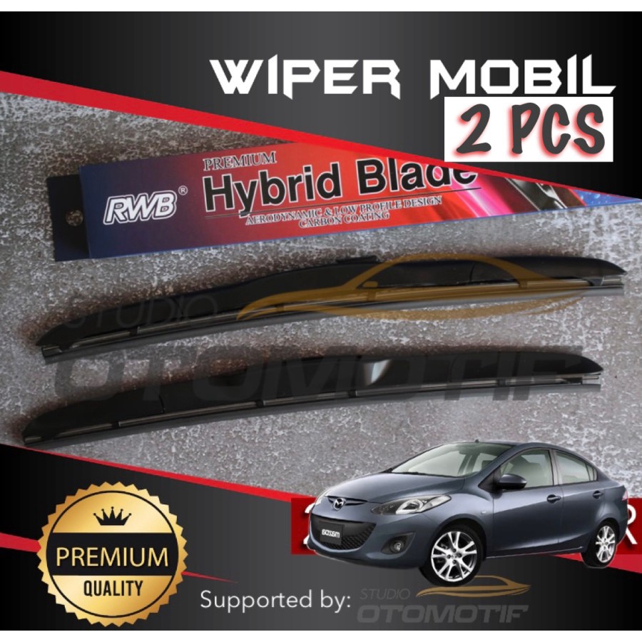 WIPER MAZDA 2 SEDAN RWB GRAPHITE / WIPER RWB MAZDA2 SEDAN 2 PCS