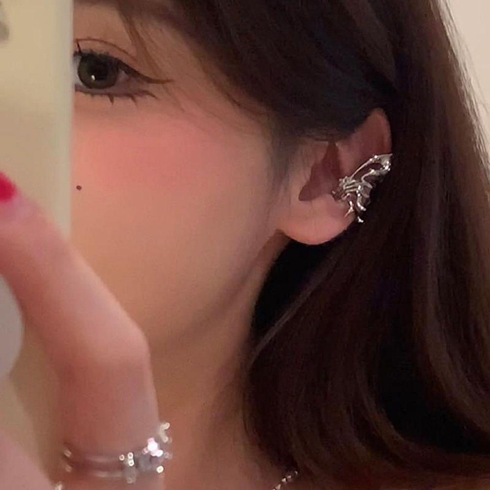 Anting Klip Kupu-Kupu Agustina Kreatif Simple Tindik Palsu Gadis Zircon Untuk Wanita Anting Gaya Korea