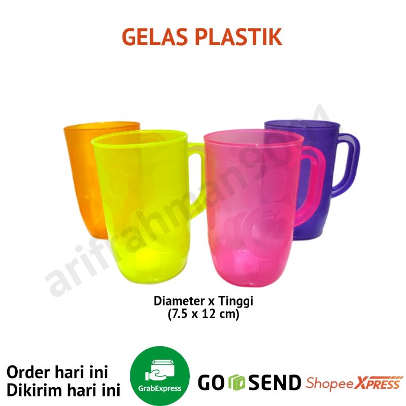 NEW!! GELAS PLASTIK GAGANG ANTI PECAH!!