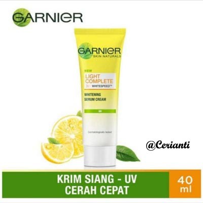 Garnier Bright Complete White Speed Day Serum Cream Uva/Uvb Skin Care - 40 ml