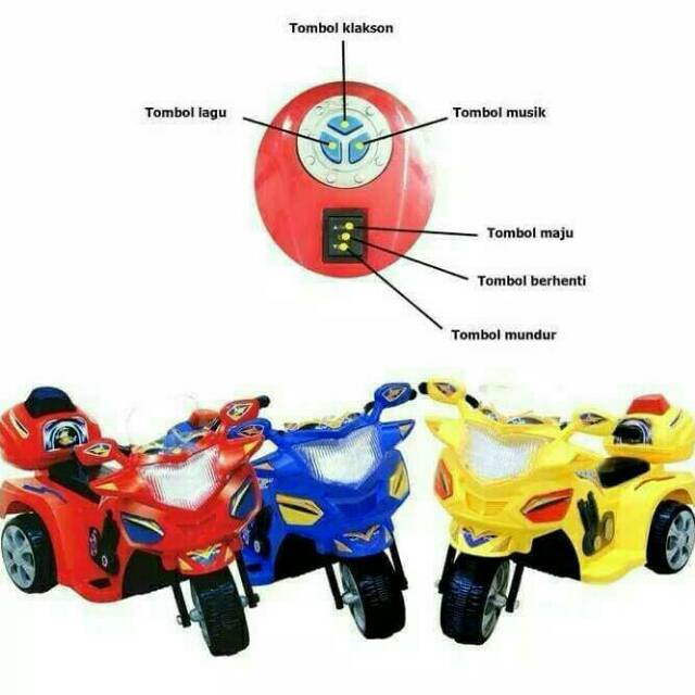 MOTOR AKI RIDE ON TORNADO  FREE  ONGKIR  SEJABODETABEK