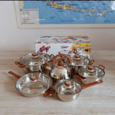 GSF Panci Set Serbaguna G-4212/ Panci Set/ Wajan Set