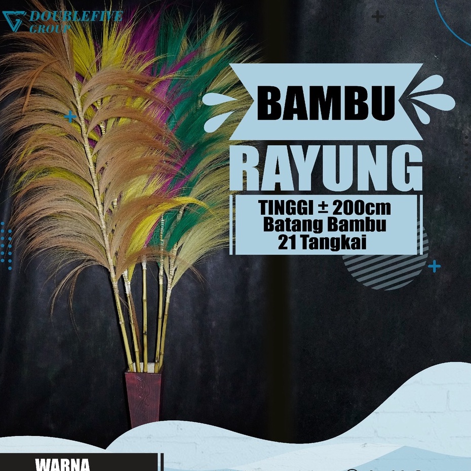 HIASAN RUMAH BAMBU ULIR RAYUNG BESAR DEKORASI BAMBU ULIR ( TIDAK TERMASUK VAS/POT ) 200 cm