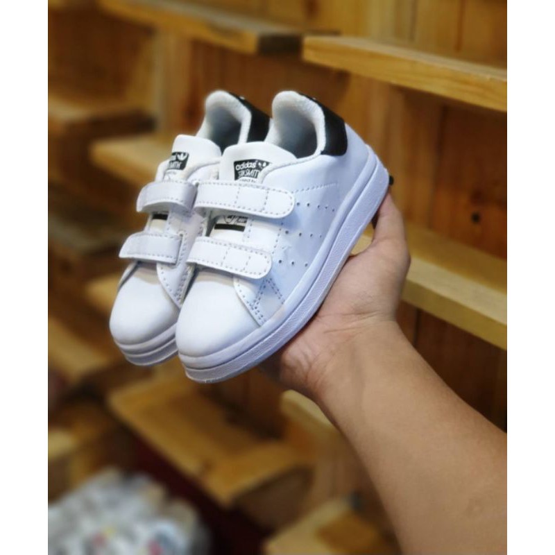 ( BISA COD ) SEPATU KIDS ANAK ADIDAS STAND SMITH TALI DAN PEREKAT SIZE 21-35