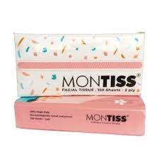 Tissue Tisu Facial Montiss 150 Sheets - 2 Ply