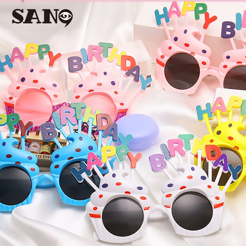 Kacamata Kreatif Lucu Tulisan Happy Birthday Untuk Properti Foto Pesta Ulang Tahun Anak
