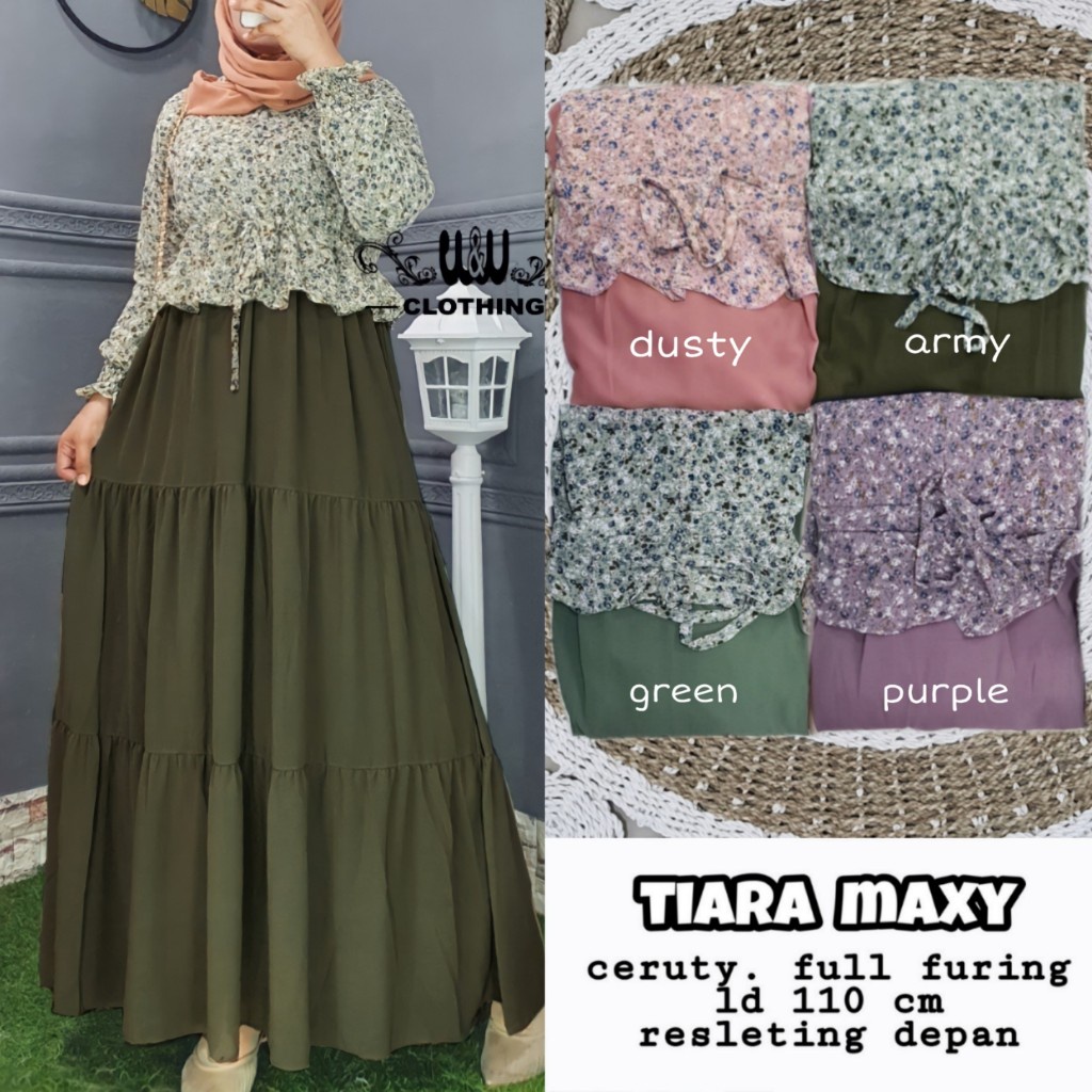 Tiara Maxy Ceruty Ceruty Full Furing By WW Clothing LD 110