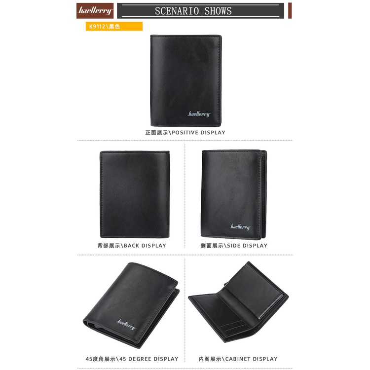 BAELLERRY K9112 Dompet Kartu Pria Bahan Kulit PU Leather Premium WATCHKITE WKOS