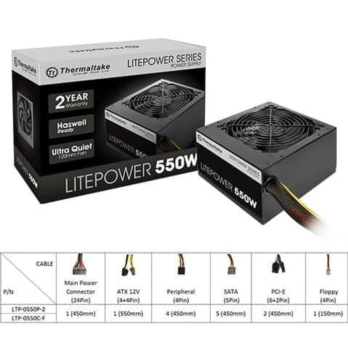 Thermaltake Litepower 550Watt PSU/ Power Supply - 550 W