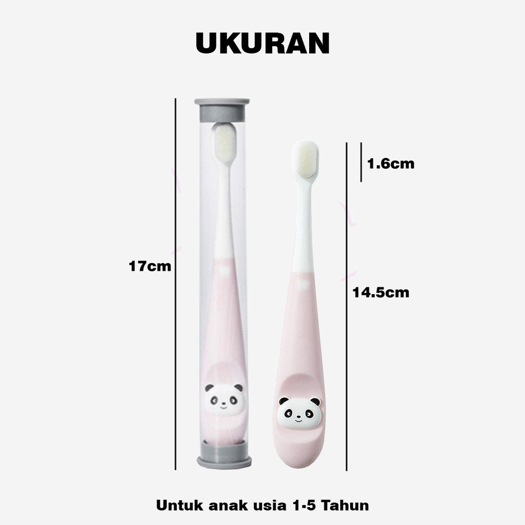 ☀ INDOLAND ☀ SIKAT GIGI BAYI ANAK Training Toothbrush Kids 1 tahun Karakter Panda Silicon Lembut Bulu Halus Impor R576 R578 R848 R877 R849