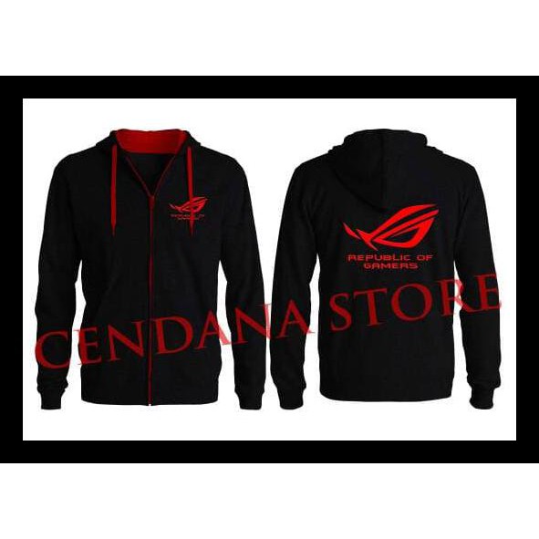 Terbaru Asus Rog Gaming Jaket Hoodie Zipper Terlaris 