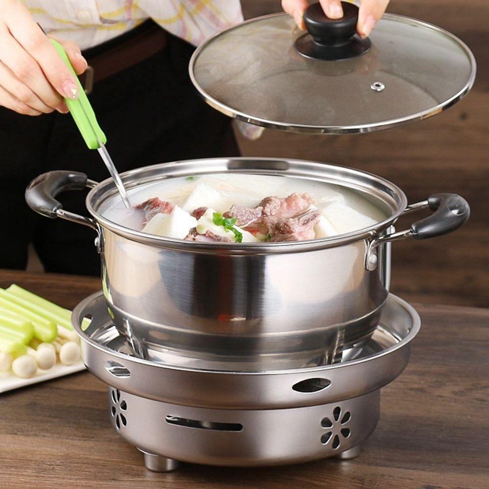 NICKOLAS1 Hot Pot Pemanas Alkohol Tahan Angin Padat Cairan Alkohol Backpacking Perjalanan Luar Ruangan Dapur Gadget Pesta Camping Spirit Cooker