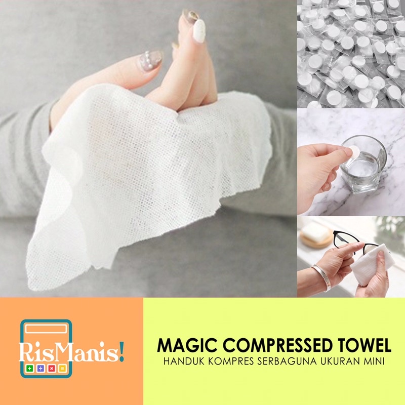 MAGIC COMPRESSED TOWEL - Handuk Travel Kompres Mini Lap Tangan Serbet Ajaib Serbaguna Efisien Mudah