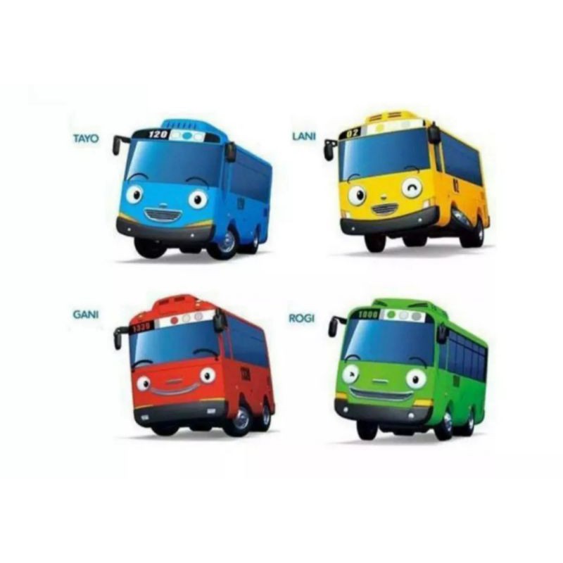 mainan anak bus tayo bus mobil mobilan mini set isi 4 Pcs