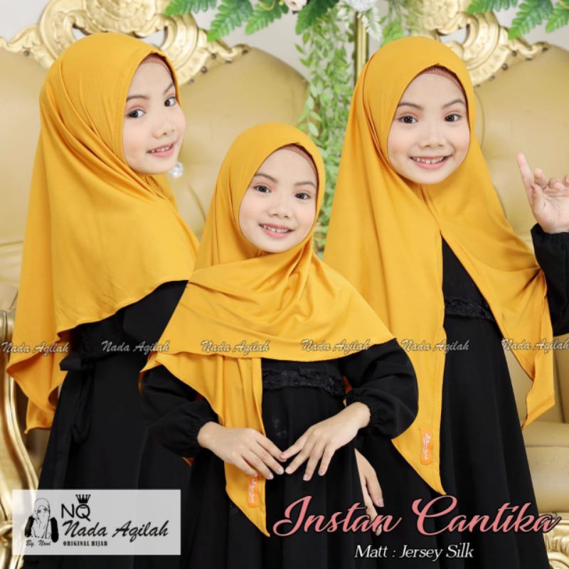 ORI NQ HIJAB CANTIKA JILBAB ANAK SEGITIGA INSTAN PREMIUM ORIGINAL NADA AQILAH KERUDUNG SEGIEMPAT INS