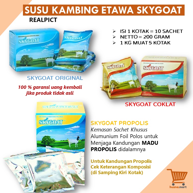 Susu Kambing Etawa Bubuk Original SKYGOAT 1 Box isi 10 Sachet