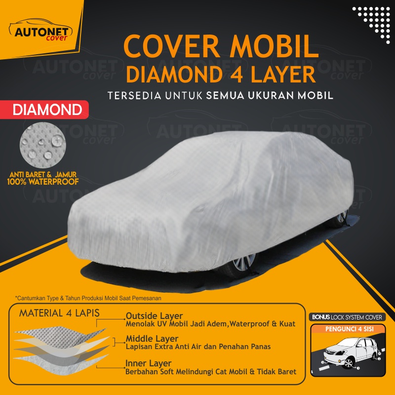 Diamond Body Cover Sarung Mobil 4 Layer Avanza Veloz Agya Ayla BMW