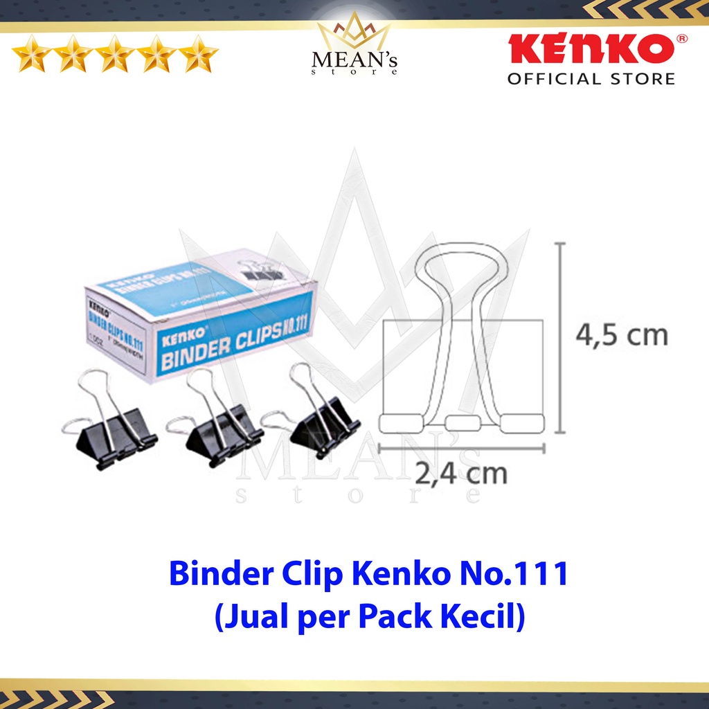 Binder Clip Kenko No.111 / Penjepit Kertas / Clip Hitam