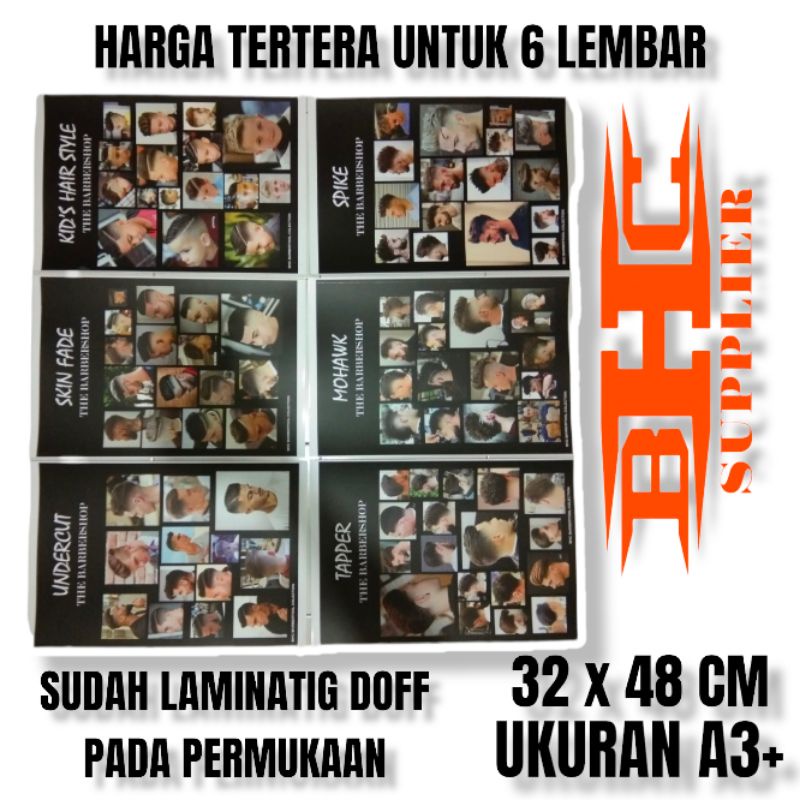 Untuk 6 lembar Poster model rambut poster pangkas rambut poster gaya rambut pria poster barbershop