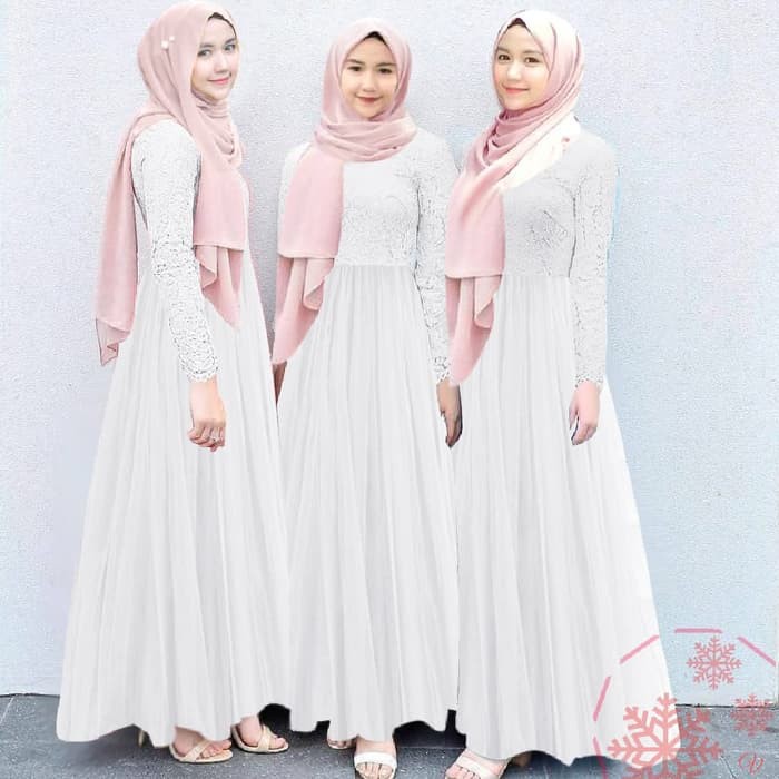 Rihana Maxi // Fashion Dress Wanita Hijab Casual Murah Meriah 9987HM Gamis Brukat Tile Dress Ismi P