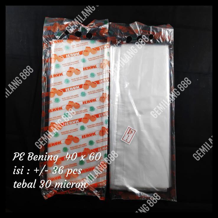 Kantong Plastik Pe Bening Uk 40X60, Plastik Bening, Plastik Sayur