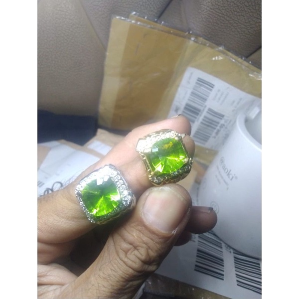 Cincin batu natural moldavite