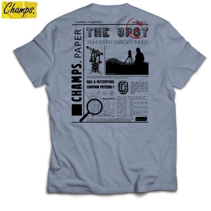 Champs T-Shirt Champs Paper Grey-Engineering Cloth