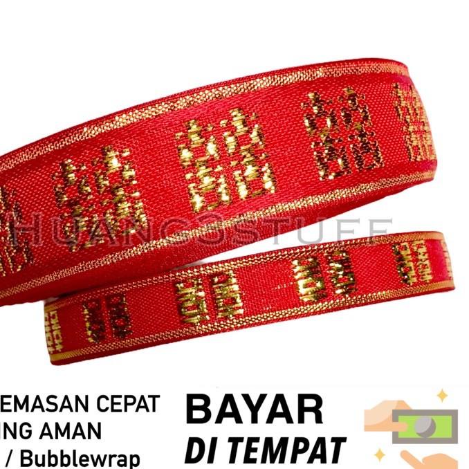 

➪ Pita Merah Sangjit Pita Shuang Xi Pita Xuangxi 20 Meter Pita Kain ShuangXi Sangjit Pita Keceng ☝