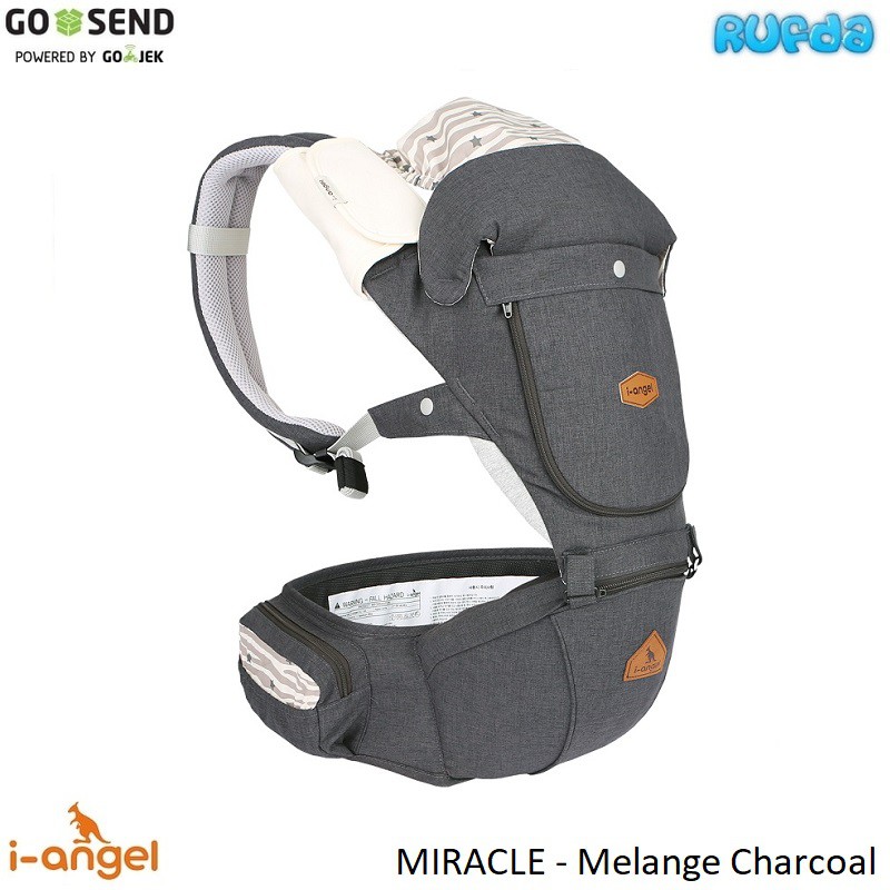 I-Angel Miracle Melange Charcoal 4in1 Baby Carrier Plus Hipseat