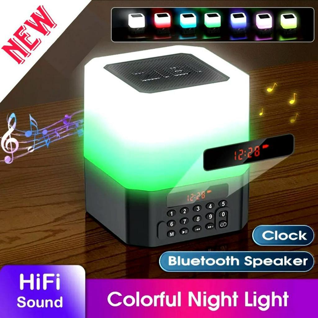 ZIBI ZB600 Speaker Bluetooth Jam Alarm Smart Touch RGB night Light Lamp LED Display ZB-600 Seven Colour