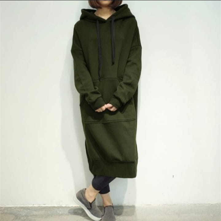 Long sweater- Hoodie panjang wanita-Korean style