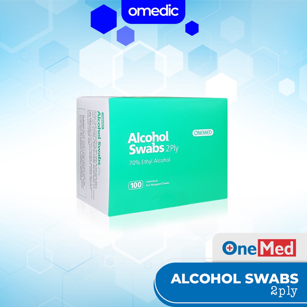 Jual OneMed Alkohol Swab Tisu Medis Mengandung Alkohol 2 PLY Isi 100