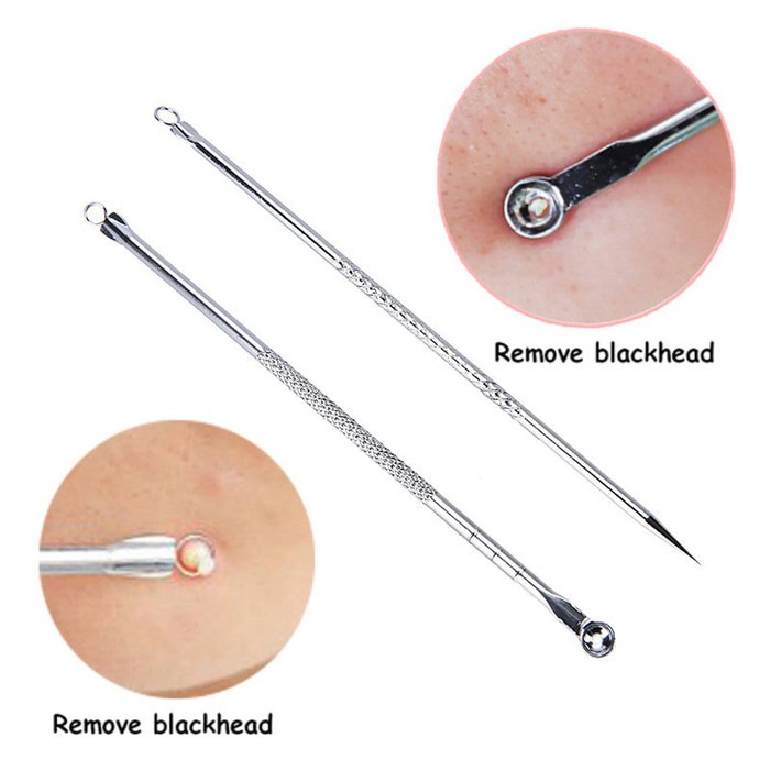 Komedo Extractor Manual Pencetan Jerawat Komedo Pimple Blackhead Popper Acne Alat Pengeluar Pencet Jarum Pinset Jerawat Isi 2 Pcs