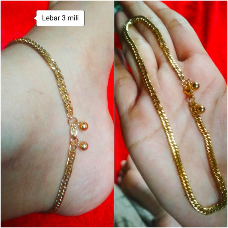 GELANG KAKI TITANIUM ANTI KARAT MODEL RANTE