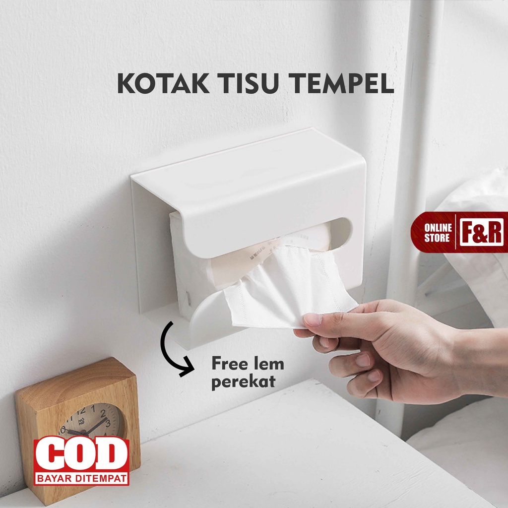 Tempat Tisu Dapur Tempel Dinding Kotak Tissue Toilet Wadah Tissu Mobil Penyimpanan Tisue Kamar Mandi WC Bahan Plastik