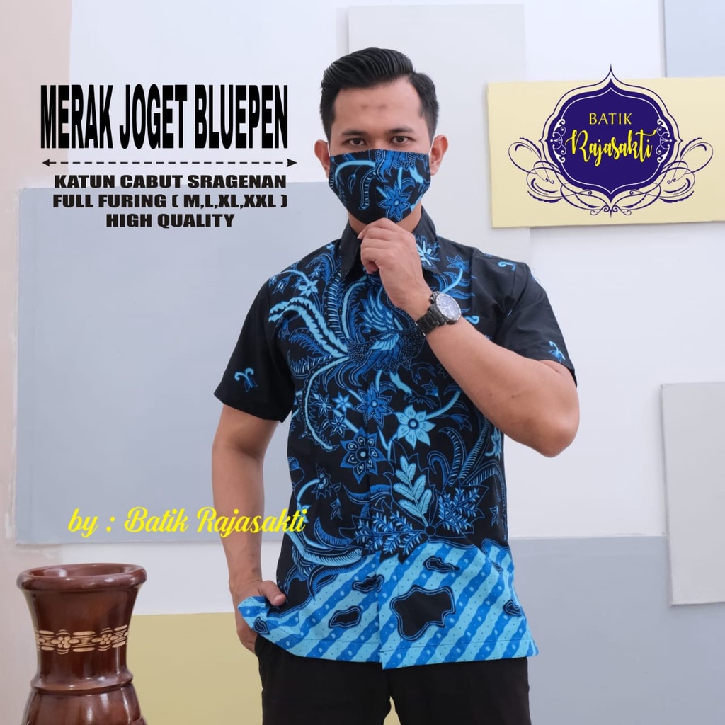 MERAK JOGET BLUE  RAJASAKTI KEMEJA BATIK SOLO PRIA LENGAN PENDEK PANJANG LAPIS FURING ATASAN PREMIUM MODERN KATUN HALUS RAJAWALI RAKABUMING  RAMAKRISHNA RAMAWIJAYA 2 RANAJAYA RANUPATI BIRU RAVANIAL RAVANIAL MERAH RAYHAN REJEKI RIRPATAKA PUTIH SAKTIJAYA