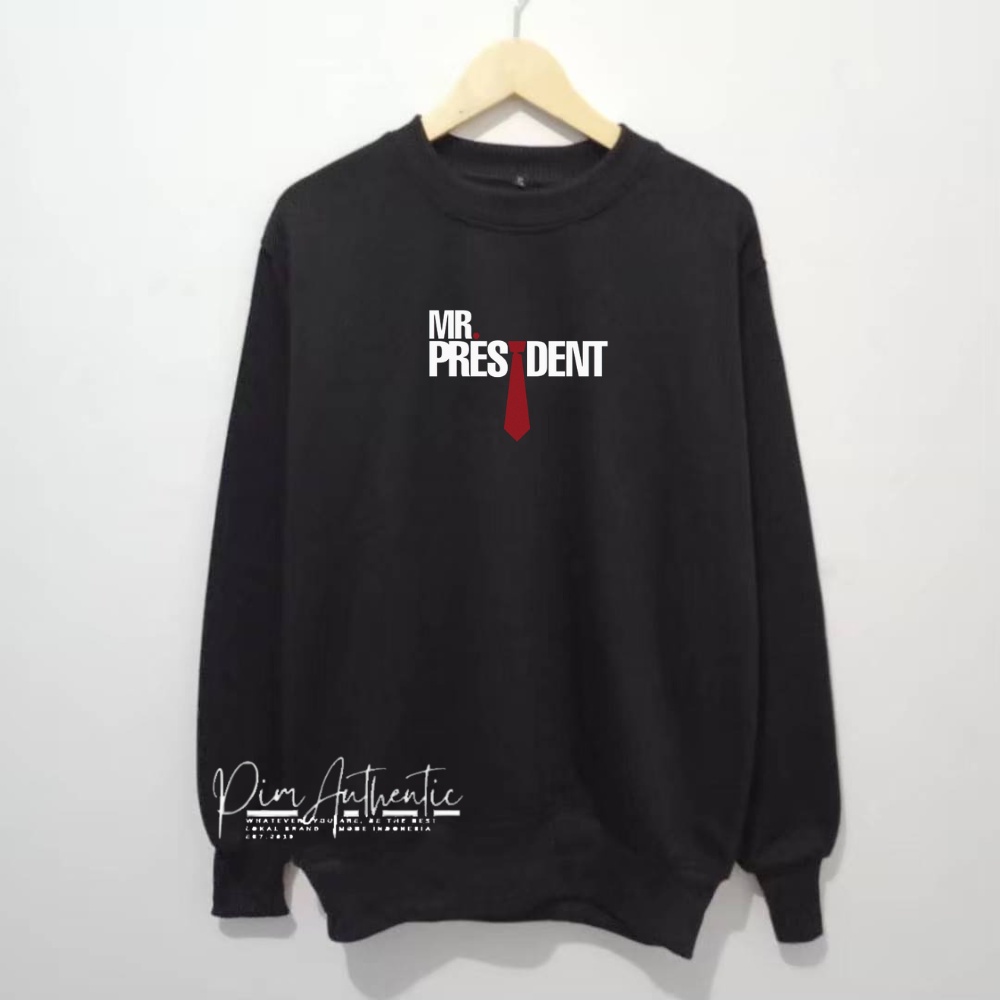 Sweater Crewneck Pria Original warna Hitam Cruneck Oversize Brand Lokal terlaris Lembut Korean Style