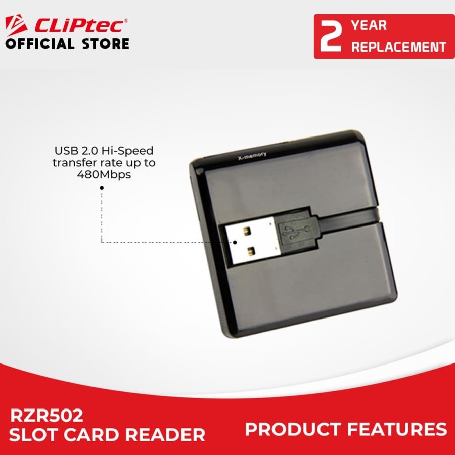 CLIPtec RZR502 - 6 Slots Card Reader | Konverter Promo USB 2.0