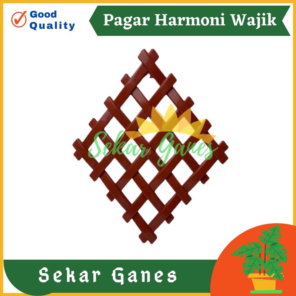 Pagar Wajik Harmoni Coklat Ornamen Bunga Vas Wajik Pagar, Jaring, Rambatan Plastik Ukuran Kecil Sedang Besar untuk Bunga Hias Artificial Hiasan Ruang Tamu Dinding Home Grosir Murah Wajik Putih / Breket/ Tatakan/ Pagar Plastik/ Bunga Plastik/ Rumput Plasti