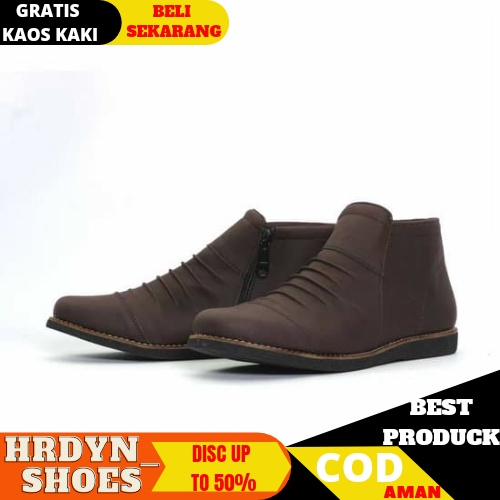 Sepatu Casual Sneakers Pria Pantofel Hitam Kulit Syntec Kerja Kantor Eigth Wringkle T202